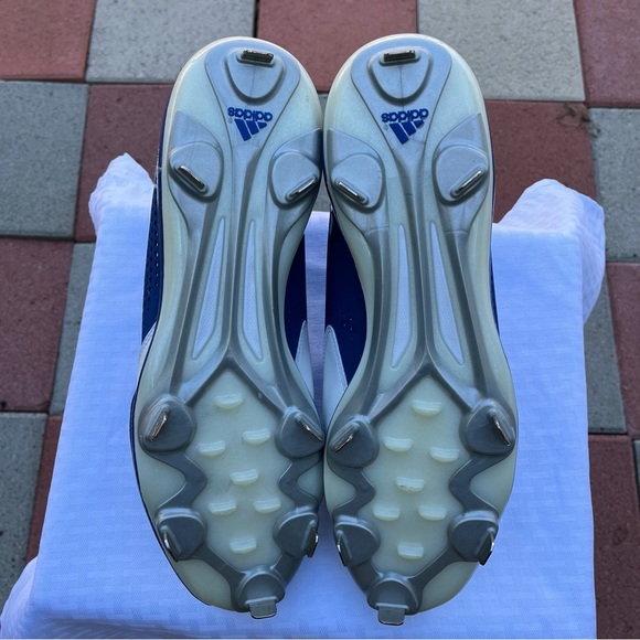 Adidas NWOB Power Alley 4 Size 14 US Metal Cleats Blue/White Baseball Shoes - Picture 10 of 12